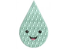 Stickdatei - Happy Spring Regentropfen